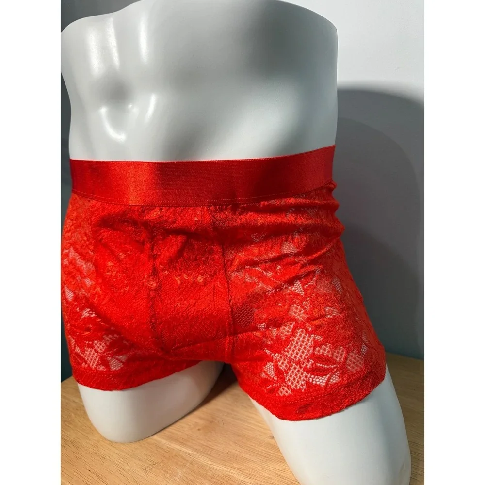 Cosabella Premium‎ Italian Lace Men's Trunks Bold Orange Size L